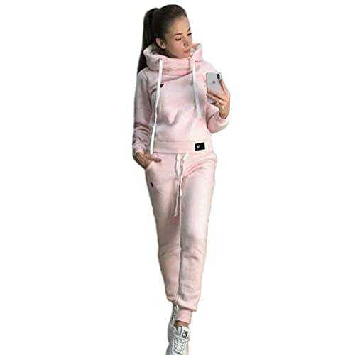 Yutdeng Damen Jogginganzug Trainingsanzug Sport Freizeit Hoodie Jogginghose Langarm Sportanzug Herren Gefüttert Winter Herbst 2 Stück Set Hoodie von Yutdeng