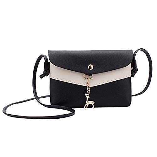 Yuwegr Frauen Umhängetaschen Vintage Crossbody Taschen Weben Quaste Schultertasche Freizeit Wild Kitz Anhänge Messenger Bag(Schwarz) von Yuwegr