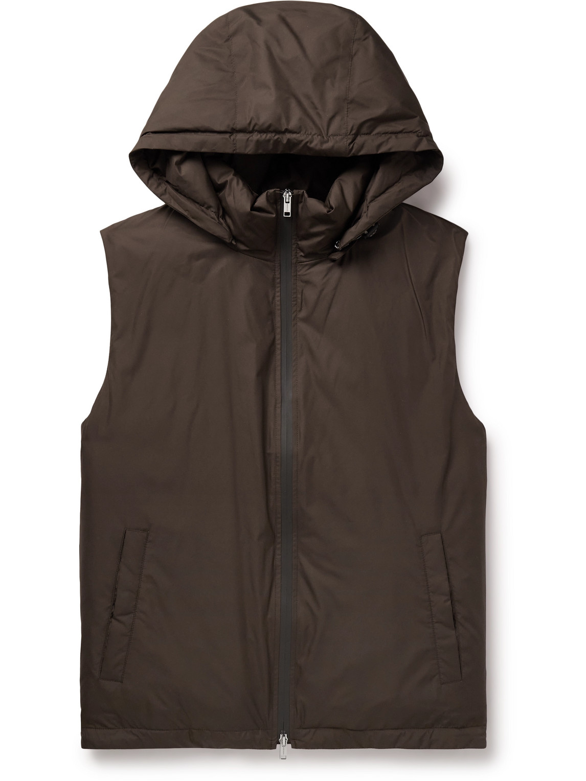 Yves Salomon - Shell Hooded Down Gilet - Men - Brown - IT 52 von Yves Salomon