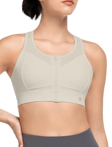 Yvette Damen Sport BH Starker Halt Vorverschluss Ringerücken Lauf Bra,Grau,L Yvette Damen Sport BH Starker Halt Vorverschluss Ringerücken Lauf Bra,Grau,L von Yvette