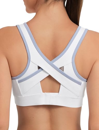 Yvette Sport BH Starker Halt Rücken gekreuzter Rücken Gepolstert Fitness Bra,Weiß,M Yvette Sport BH Starker Halt Rücken gekreuzter Rücken Gepolstert Fitness Bra,Weiß,M von Yvette