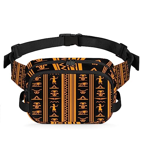 Ägyptische Hieroglyphen Gürteltasche für Damen und Herren, ägyptische Hüfttasche, modische Umhängetasche, Hüfttasche mit verstellbarem Riemen für Outdoor, Workout, Freizeit, Reisen, Laufen, Wandern, von Yzrwebo