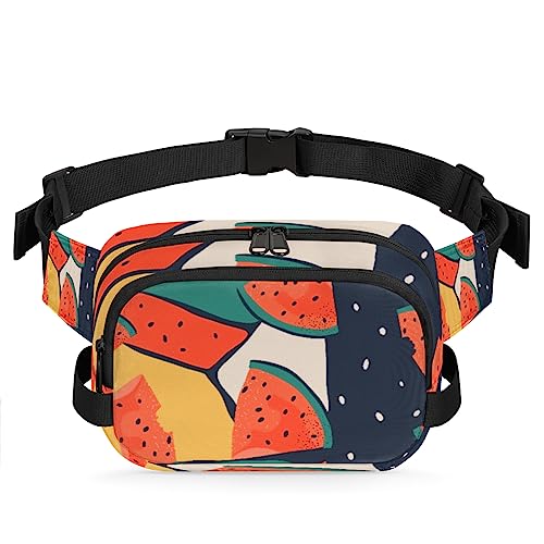 Abstraktion Wassermelone Gürteltasche für Damen Herren Wassermelone Hüfttasche Mode Crossbody Tasche Hüfte Bauchtasche mit verstellbarem Gurt für Outdoor Workout Casual Reisen Laufen Wandern von Yzrwebo