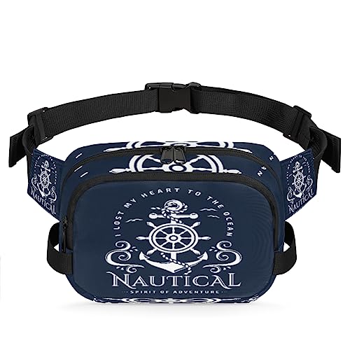 Anchor Ruder Gürteltasche für Damen und Herren, nautisches Thema, modische Crossbody-Tasche, Hüfttasche mit verstellbarem Riemen für Outdoor, Workout, Freizeit, Reisen, Laufen, Wandern, Radfahren, von Yzrwebo