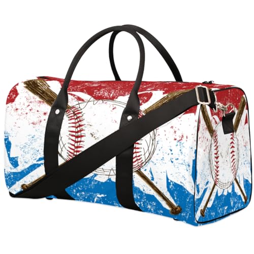 Aquarell Baseball Reise Duffle Bag für Männer Frauen Baseballschläger Übernachtung Weekender Tasche Faltbare Reise Duffel Bag Große Sport Gym Bag Wasserdichte Gepäck Tragetasche Reißfest, Mehrfarbig, von Yzrwebo