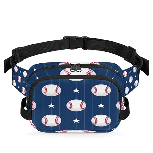 Baseball-Sport-Gürteltasche für Damen und Herren, Baseball-Sterne, modische Umhängetasche, Hüfttasche mit verstellbarem Riemen für Outdoor, Workout, Freizeit, Reisen, Laufen, Wandern, Radfahren, von Yzrwebo