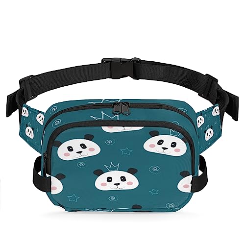 Bauchtasche mit Cartoon-Panda-Gesicht, Gürteltasche für Damen und Herren, Panda-Hüfttasche, modische Umhängetasche, Hüfttasche mit verstellbarem Riemen für Outdoor, Workout, Freizeit, Reisen, Laufen, von Yzrwebo