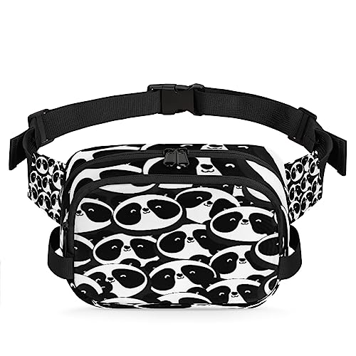 Bauchtasche mit Panda-Gesicht, Gürteltasche für Damen und Herren, niedlicher Panda, modische Umhängetasche, Hüfttasche mit verstellbarem Riemen für Outdoor, Workout, Freizeit, Reisen, Laufen, Wandern, von Yzrwebo