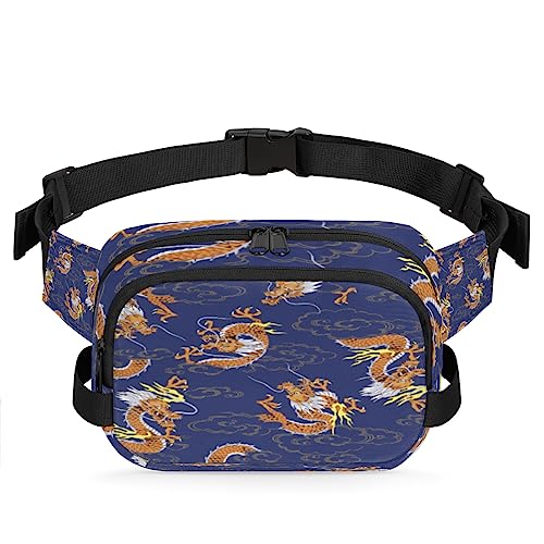 China Dragon Gürteltasche für Damen, Herren, ethnischer Drache, Mythos, modische Umhängetasche, Hüfttasche mit verstellbarem Riemen für Outdoor, Workout, Freizeit, Reisen, Laufen, Wandern, Radfahren, von Yzrwebo