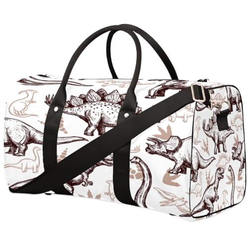 Dinosaurier Muster Reise Duffle Bag für Männer Frauen Dinosaurier Fußabdruck Übernachtung Weekender Tasche Faltbare Reise Duffel Bag Große Sport Gym Bag Wasserdicht Gepäck Tote Bag Tear Resistant, von Yzrwebo