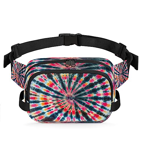 Ethnics Tie Dye Fanny Packs Gürteltasche für Frauen Mann Tie Dye Art Hüfttasche Mode Crossbody Tasche Hüfte Bauchtasche mit verstellbarem Gurt für Outdoor Workout Casual Reisen Laufen Wandern von Yzrwebo