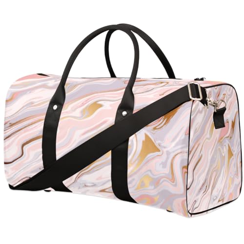 Flüssige Marmor Textur Reise Duffle Bag für Männer Frauen Abstraktes Muster Übernachtung Weekender Tasche Faltbare Reise Duffel Bag Große Sport Gym Bag Wasserdichte Gepäck Tragetasche Reißfest, von Yzrwebo