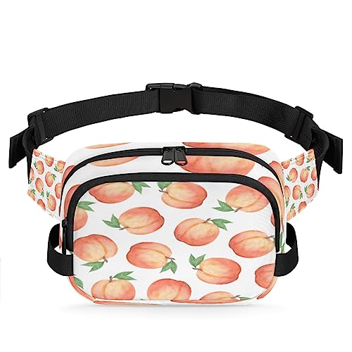 Gürteltasche mit Pfirsichmuster, Gürteltasche für Damen, Herren, Obst, Pfirsich, modische Umhängetasche, Hüfttasche mit verstellbarem Riemen für Outdoor, Workout, Freizeit, Reisen, Laufen, Wandern, von Yzrwebo