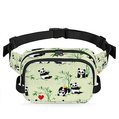 Lustige Panda-Gürteltasche für Damen und Herren, Bambusbaum, modische Umhängetasche, Hüfttasche mit verstellbarem Riemen für Outdoor, Workout, Freizeit, Reisen, Laufen, Wandern, Radfahren, von Yzrwebo