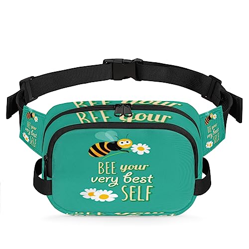 Niedliche Bienen-Gürteltasche für Damen und Herren, Gänseblümchen-Blume, modische Crossbody-Tasche, Hüfttasche mit verstellbarem Riemen für Outdoor, Workout, Freizeit, Reisen, Laufen, Wandern, von Yzrwebo