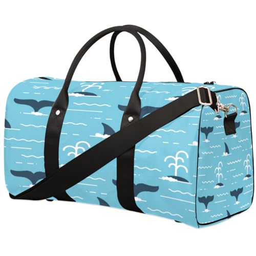 Ocean Whale Tail Travel Duffle Bag for Men Women Sea Whale Overnight Weekender Bag Foldable Travel Duffel Bag Large Sports Gym Bag Waterproof Luggage Tote Bag Tear Resistant, Mehrfarbig, 17.4 x 8.3 x von Yzrwebo