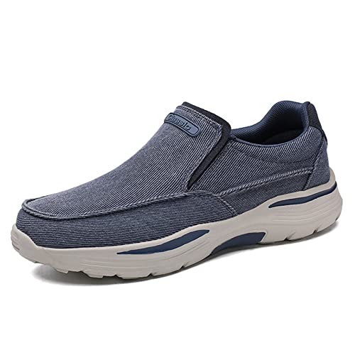 Herren Freizeitschuhe Low Top Loafer Baumwolle Deck Schuhe for Angeln im Freien Reisen Fahren Camping (Farbe : Blue, Size : 40 EU) von ZAANHA