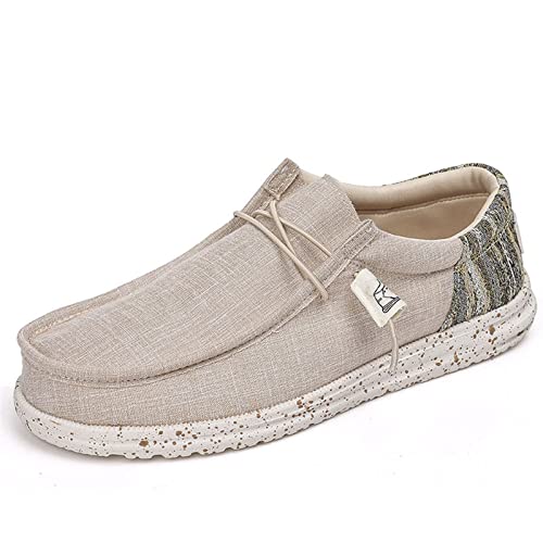 Herren-Sneaker for Schnüren, leichte, atmungsaktive Allwetterschuhe for Zuhause, Freizeit, Reisen, Autofahren (Farbe : Beige, Size : 40 EU) von ZAANHA