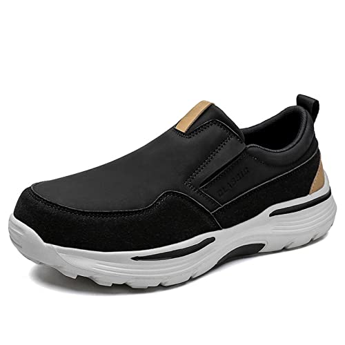 PU-Turnschuhe for Herren, rutschfeste, atmungsaktive Freizeitschuhe for Outdoor-Reisen, Angeln (Farbe : Black, Size : 39 EU) von ZAANHA