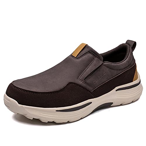 PU-Turnschuhe for Herren, rutschfeste, atmungsaktive Freizeitschuhe for Outdoor-Reisen, Angeln (Farbe : Coffee, Size : 42 EU) von ZAANHA