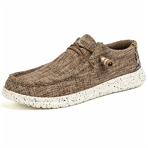 ZAANHA Herren-Slipper, Freizeitschuhe, Herren-Bootsschuh, rutschfeste, lässige Loafer, Flache Outdoor-Sneakers (Farbe : Brown, Size : 41 EU) von ZAANHA