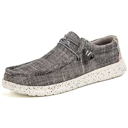 ZAANHA Herren-Slipper, Freizeitschuhe, Herren-Bootsschuh, rutschfeste, lässige Loafer, Flache Outdoor-Sneakers (Farbe : Dark Gray, Size : 40 EU) von ZAANHA