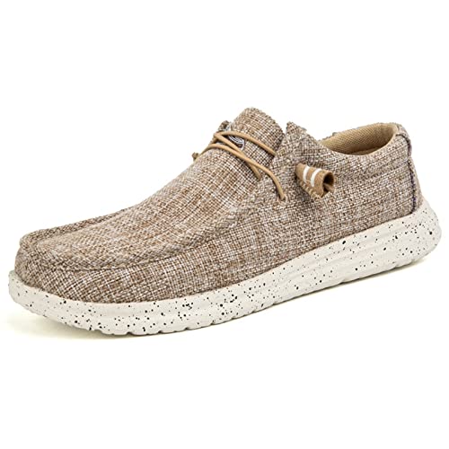 ZAANHA Herren-Slipper, Freizeitschuhe, Herren-Bootsschuh, rutschfeste, lässige Loafer, Flache Outdoor-Sneakers (Farbe : Khaki, Size : 40 EU) von ZAANHA