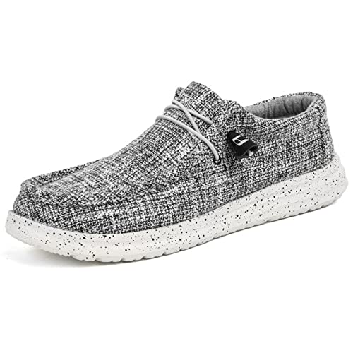 ZAANHA Herren-Slipper, Freizeitschuhe, Herren-Bootsschuh, rutschfeste, lässige Loafer, Flache Outdoor-Sneakers (Farbe : Light Grey, Size : 40 EU) von ZAANHA