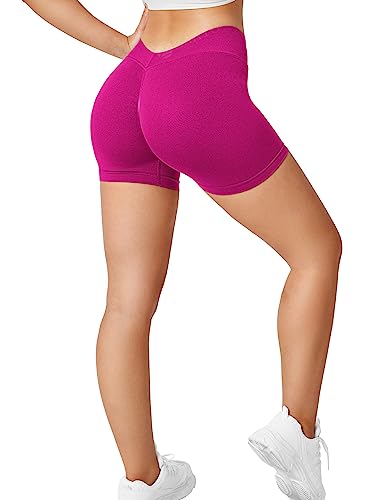 ZAAYO Scrunch Butt Sporthose Shorts für Damen Fitness Gym Kurze Rosa Large von ZAAYO