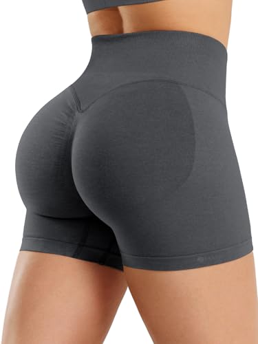 ZAAYO Sport Gym Shorts Damen 4.5" Kurze Sporthose High Waist Hidden Scrunch Shorts Damen Dunkelgrau L ZAAYO Sport Gym Shorts Damen 4.5" Kurze Sporthose High Waist Hidden Scrunch Shorts Damen Dunkelgrau L von ZAAYO