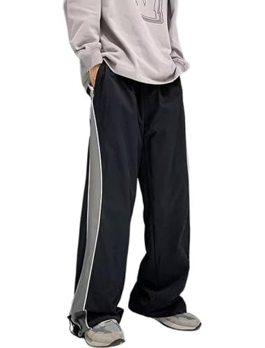 ZAFUL Herren Fallschirm-Sweathose Y2k Baggy Trainingshose Kordelzug Weites Bein Freizeithose Streetwear, 4-schwarz, Groß ZAFUL Herren Fallschirm-Sweathose Y2k Baggy Trainingshose Kordelzug Weites Bein Freizeithose Streetwear, 4-schwarz, Groß von ZAFUL