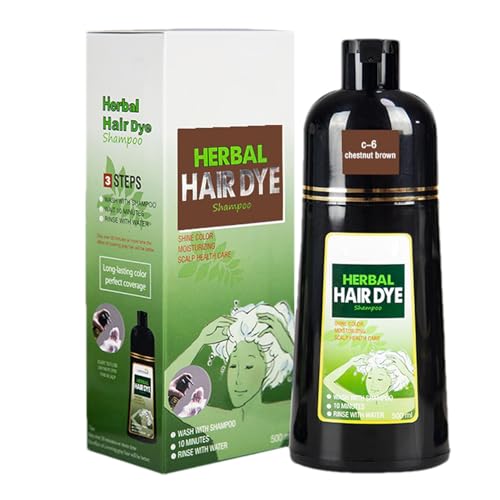 500 ml Haarfärbeshampoo, 3-in-1 Sofort-Haarfärbeshampoo, Shampoo mit natürlichen Kräuterextrakten, schwarzes Haarfärbeshampoo für Männer und Frauen, 100% Deckkraft von ZAGARO