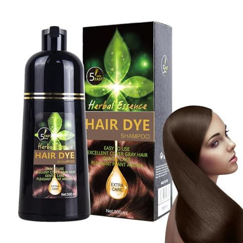 500ml Haarfärbeshampoo, 3-in-1 Haarfärbeshampoo mit natürlichen Kräuterzutaten, schwarzes Haarfärbeshampoo für Männer und Frauen, Instant-Haarfärbeshampoo von ZAGARO