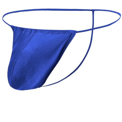 ZAIGELUO String Tanga Herren Mit Beutel Verstellbaren Leicht Männer Unterhose Niedrigschnitt T-Rücken Thong Unterwäsche XL Blau von ZAIGELUO
