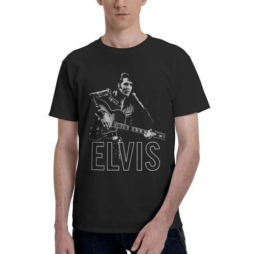 Elvis Singer Rock-Presley-T-Shirt für Herren, modisch, Rapper, Grafikdruck, kurzärmelig, Baumwolle, Teenager, Shirt, T-Shirt, Unisex, Streetwear, 14, L von ZALIX