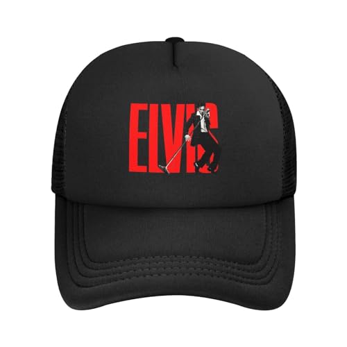 Elvis Singer Rock-Presley Trucker-Kappen für Herren und Damen, Hip-Hop, verstellbar, Netzstoff, schnell trocknend, Laufkappe, leichte Hüte, 5, One Size von ZALIX