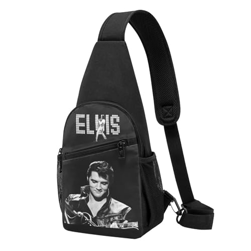 Singer Rock-Presley Sling Bag Kleine Crossbody-Tasche für Damen, modisch, leicht, Brusttasche, Herren-Schultertasche für Sport, 11, Einheitsgröße von ZALIX