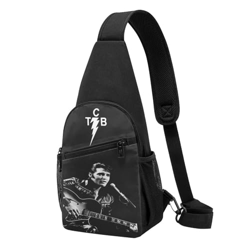 Singer Rock-Presley Sling Bag Kleine Crossbody-Tasche für Damen, modisch, leicht, Brusttasche, Herren-Schultertasche für Sport, 4, Einheitsgröße von ZALIX