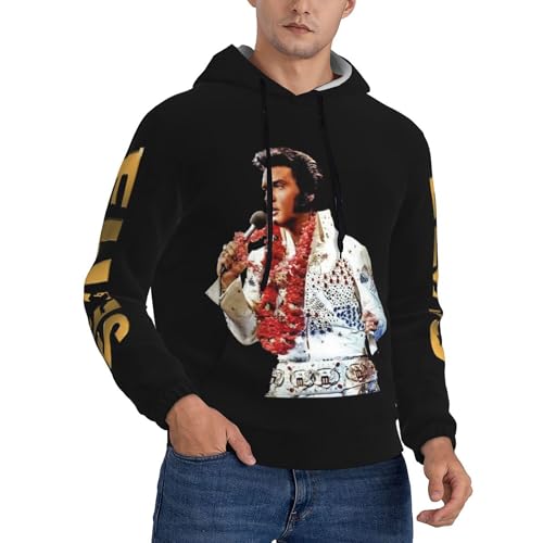 ZALIX Singer Rock-Presley Kapuzenpullover für Herren, Hip-Hop-Kapuzenpullover, modische Grafiken, Kapuzen-Sweatshirt, ästhetischer Langarm-Pullover, 5, S von ZALIX