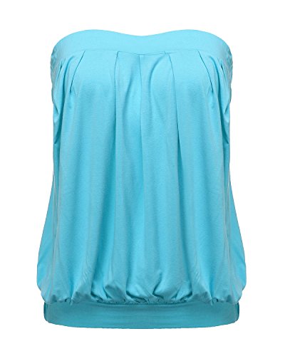 ZANZEA Damen Schulterfrei Ärmellos Tops Rückenfrei Oberteile Rüschen Strand Weste Himmelblau EU 48/US 16 ZANZEA Damen Schulterfrei Ärmellos Tops Rückenfrei Oberteile Rüschen Strand Weste Himmelblau EU 48/US 16 von ZANZEA