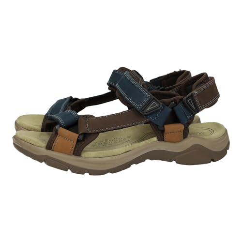 ZAPATOP COLLARADA Trekkingsandalen für Herren, Blau und Braun, aus Leder und Textil, Sandalen für Jungen, Herren, Sandalen, Blau Braun, 40 EU von ZAPATOP