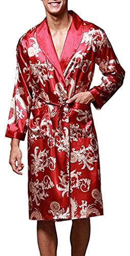 ZAPZEAL Kimono Bathrobe Men's Sauna Gown,Rot,L von ZAPZEAL