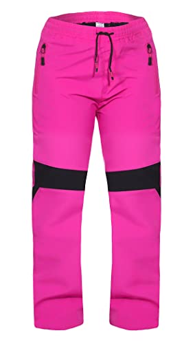 ZARMEXX Kinder Thermohose Jungen Mädchen Outdoor Softshell Hose Trekking Herbst Winter Schneehose Skihose Wanderhose (1991 pink, 158) von ZARMEXX