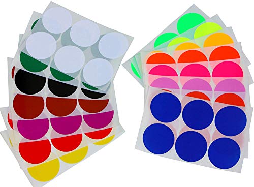 ZARRS Runde Etiketten, rund, 14 Farben, selbstklebend, 50 mm, handgeschrieben, für Kalender, Farbcodierung, DVD, Schulbücher ZARRS Runde Etiketten, rund, 14 Farben, selbstklebend, 50 mm, handgeschrieben, für Kalender, Farbcodierung, DVD, Schulbücher von ZARRS