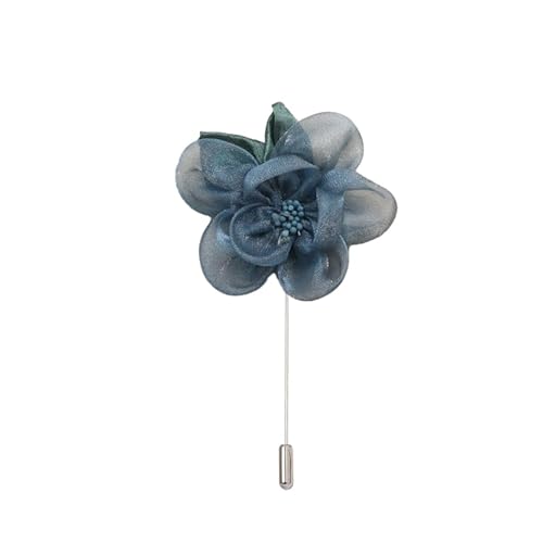 10/20 Stück 7 * 10CM Dunkelviolett Silber Satin Blume Anstecknadel Anstecker Blume Corsage Satin Rose Blume/Rose Anstecknadel Brosche Pin Damen Herren von ZAZUZU