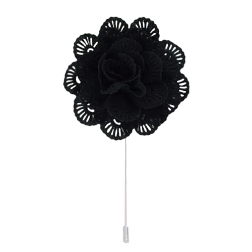 10 * 11 cm 10 stücke Hohl Baumwolle Silber Tuch Blume Anstecknadel Abzeichen Blume Corsage Satin Rose Blume/rose Anstecknadel Brosche Pin Frauen Männer von ZAZUZU