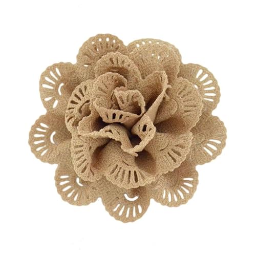 10 * 11 cm 4 stücke Hohl Baumwolle Gold Tuch Blume Anstecknadel Abzeichen Blume Corsage Satin Rose Blume/rose Anstecknadel Brosche Pin Frauen Männer von ZAZUZU