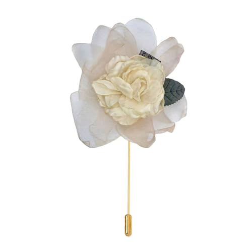 10 * 11cm 3/6 STÜCKE Blase Gold Satin Blume Anstecknadel Abzeichen Blume Corsage Satin Blume/Rose Anstecknadel Brosche Pin Frauen Männer Für Frauen Braut von ZAZUZU