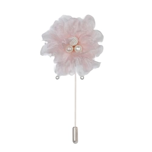 10 stücke 7 * 10 CM Silber Satin Blume Anstecknadel Abzeichen Blume Corsage Satin Rose Blume/Rose Anstecknadel Brosche Pin Frauen Männer & Perle Pendent von ZAZUZU