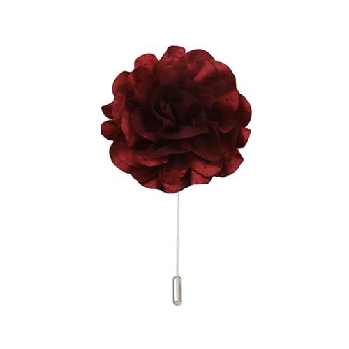 11 * 11CM Große Blume Silber Satin Blume Anstecknadel Abzeichen Blume Corsage Satin Rose Blume/Rose Anstecknadel Brosche Pin Frauen Männer von ZAZUZU